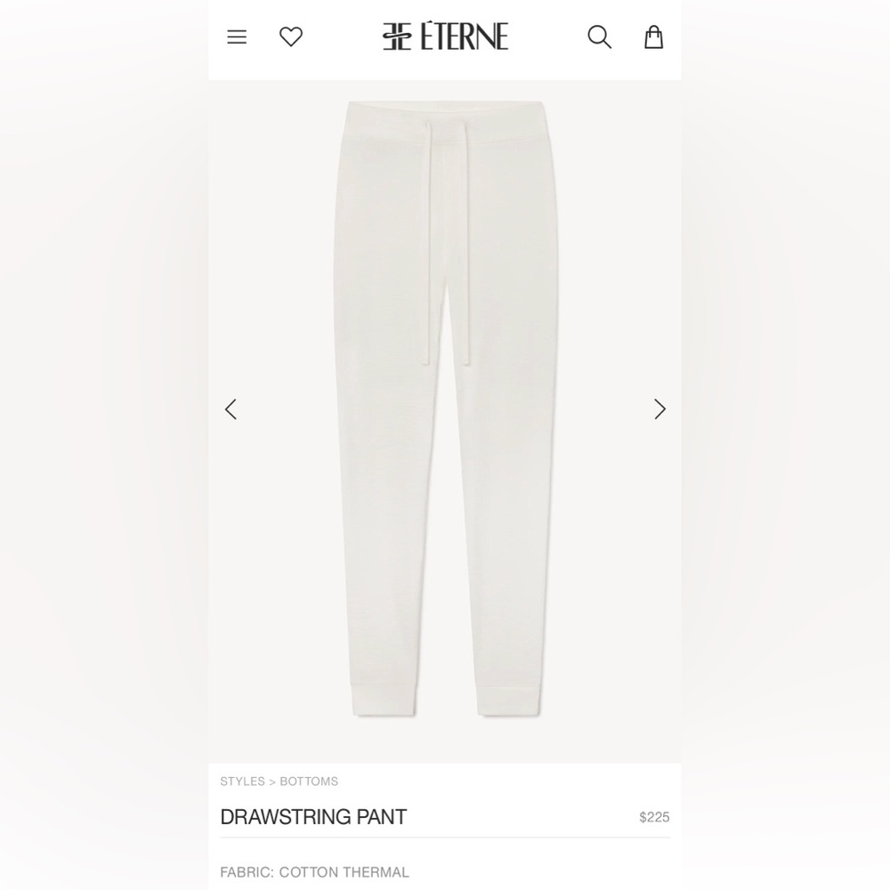 Eterne Cream Drawstring Pant XL